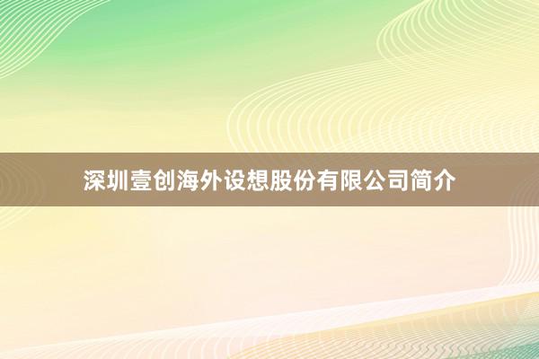 深圳壹创海外设想股份有限公司简介