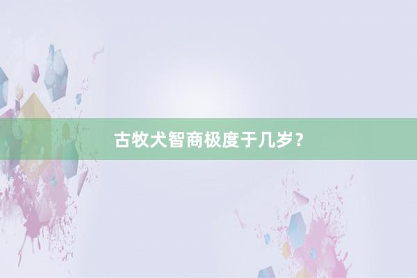 古牧犬智商极度于几岁？